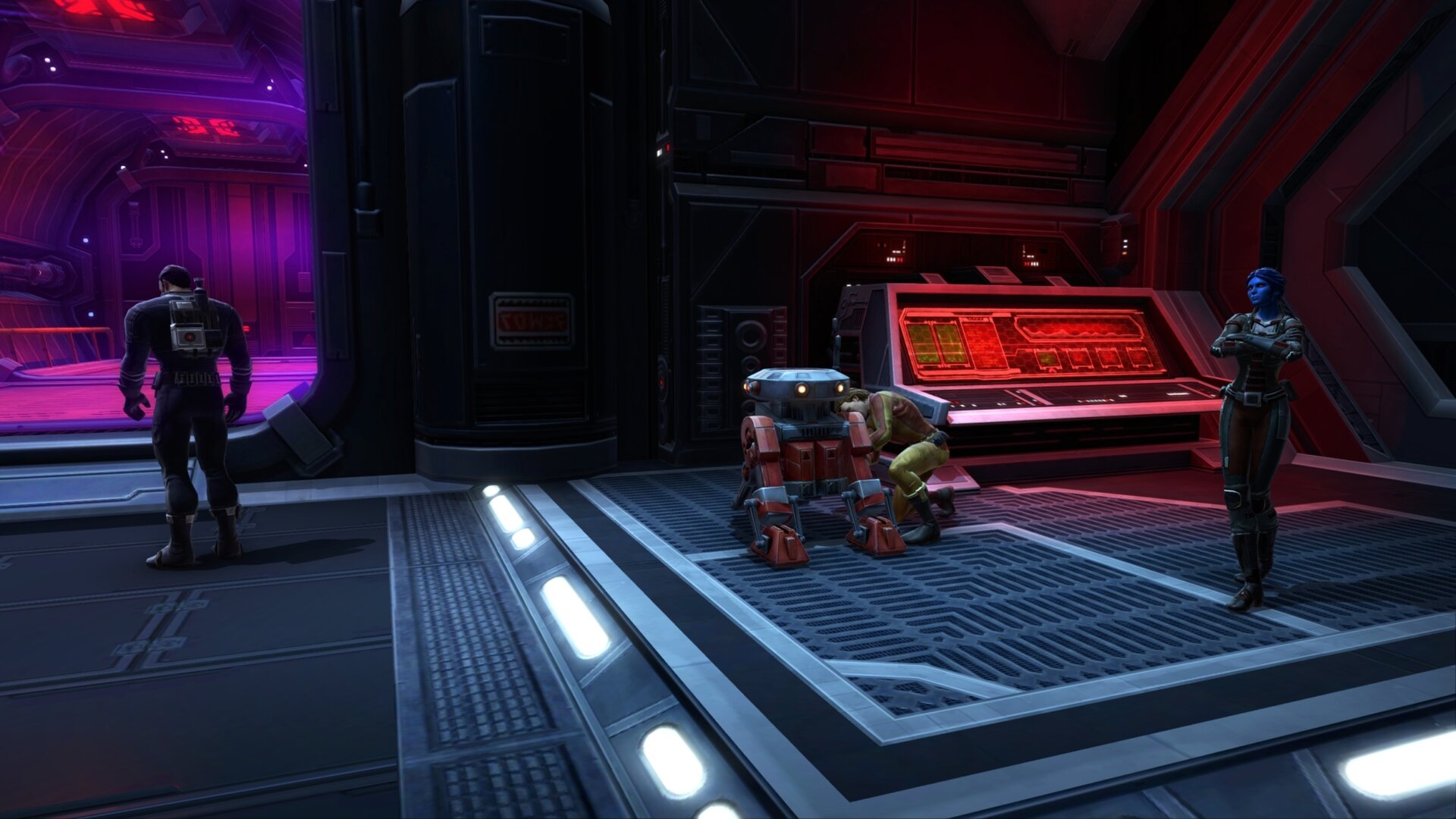Imperial GSF Copilots (left to right): Aven Geth, MZ-12, Writch Hurley, and Salana Rok.