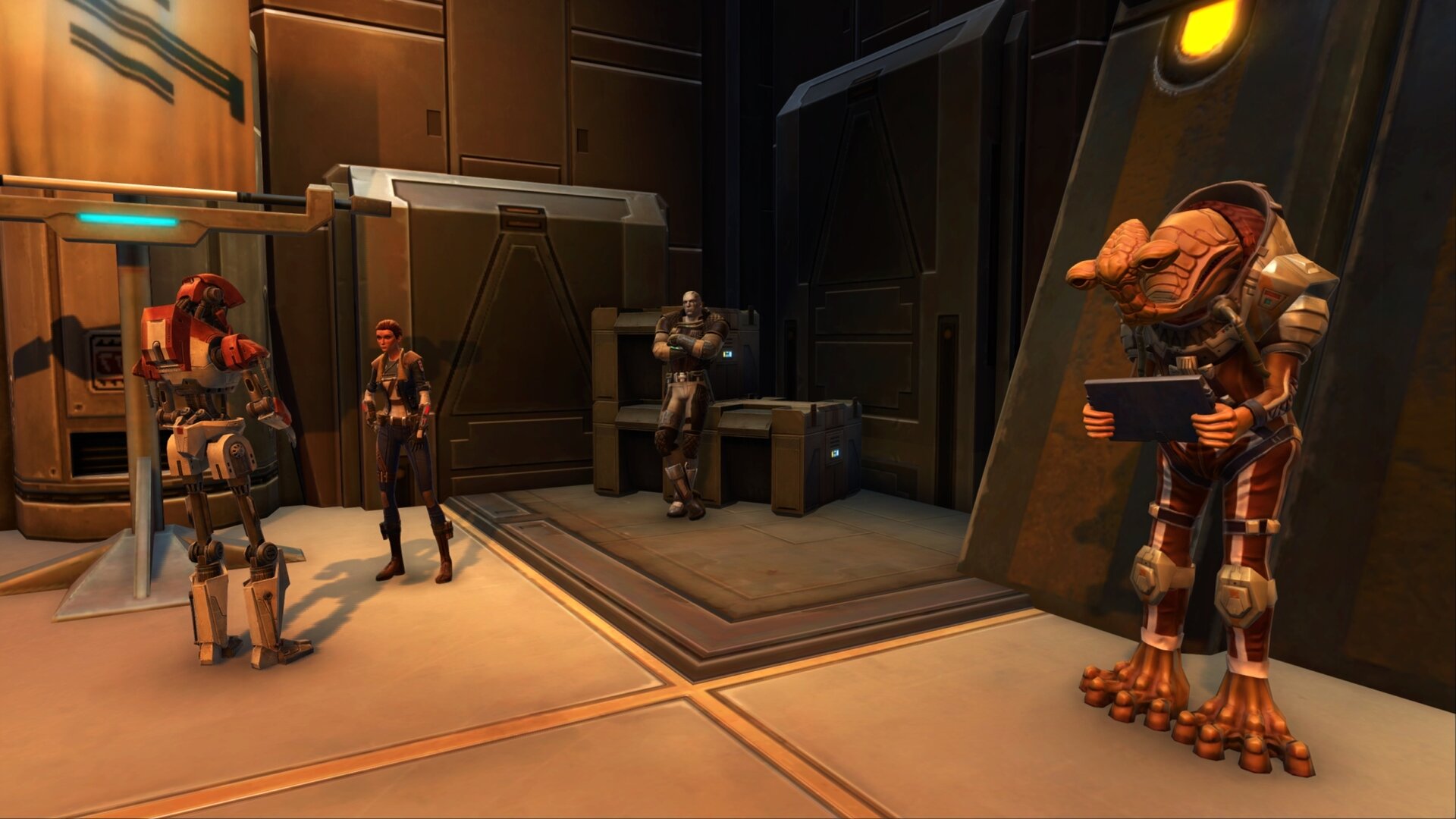 Republic GSF Copilots (left to right): B-3G9, Kenda Novar, Ashy, and Oro Wogawa