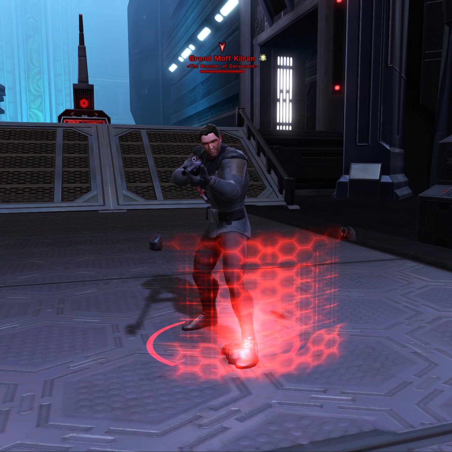 If this red screen is up, he's immune to ranged attacks.