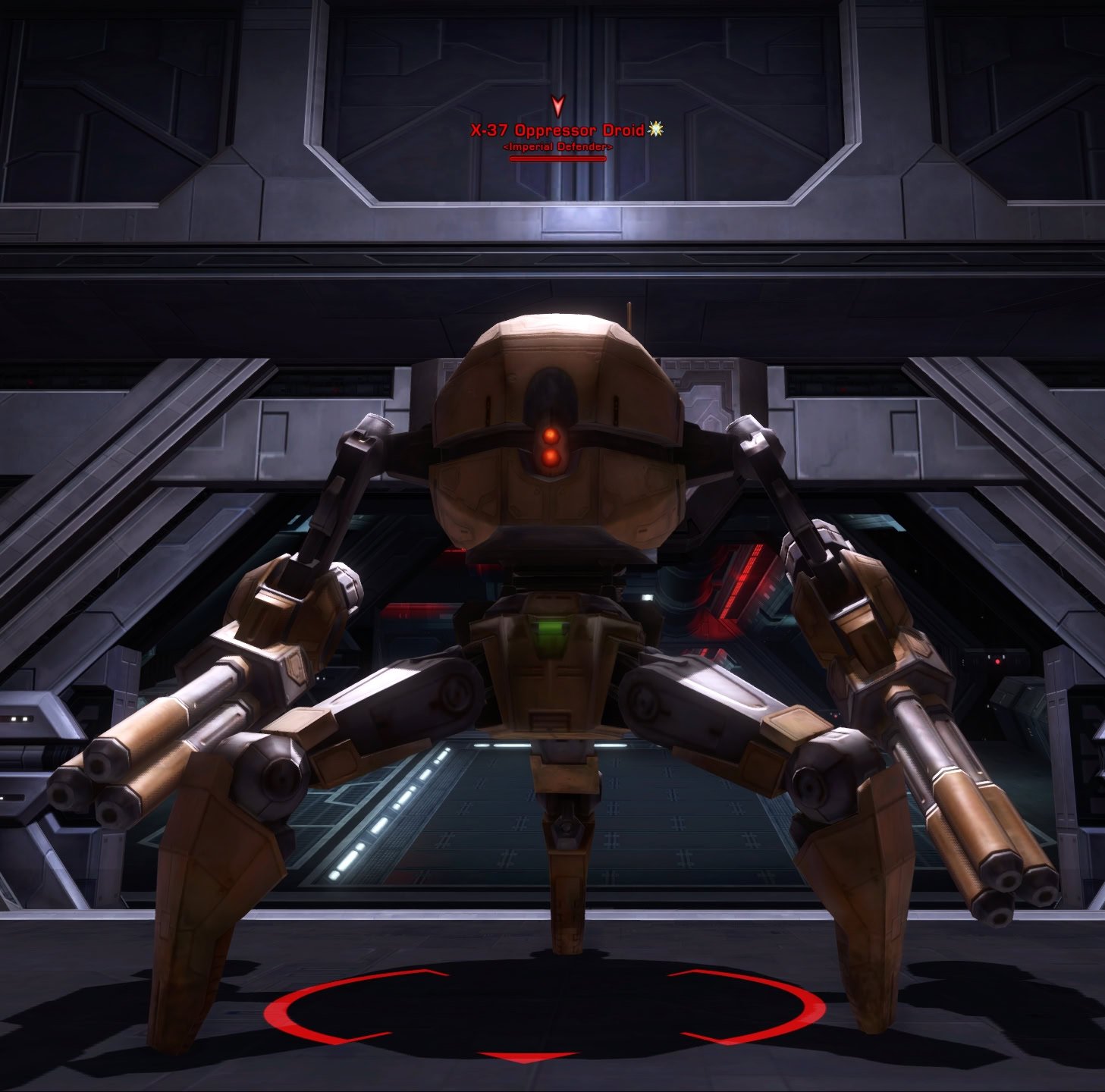 Maelstrom Prison First Boss: X-37 Oppressor Droid