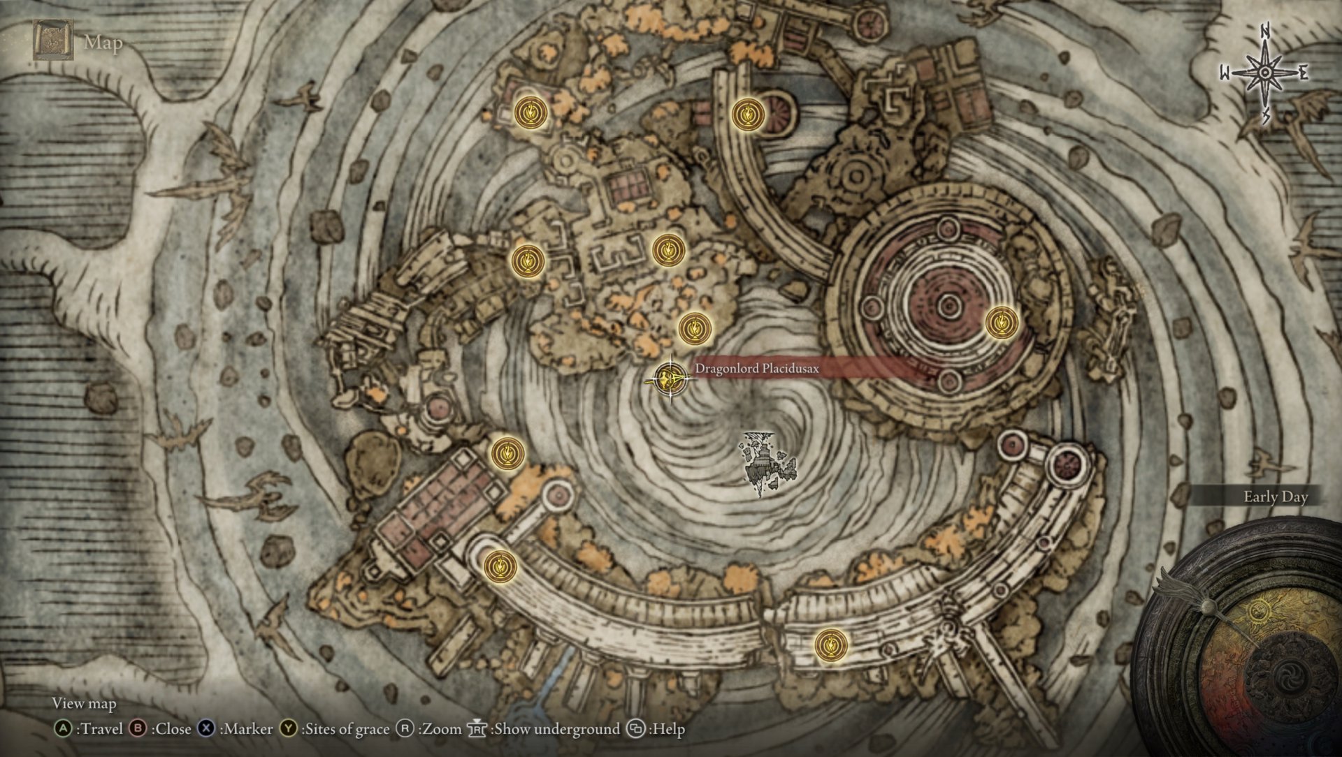 Dragonlord Placidusax's arena map location
