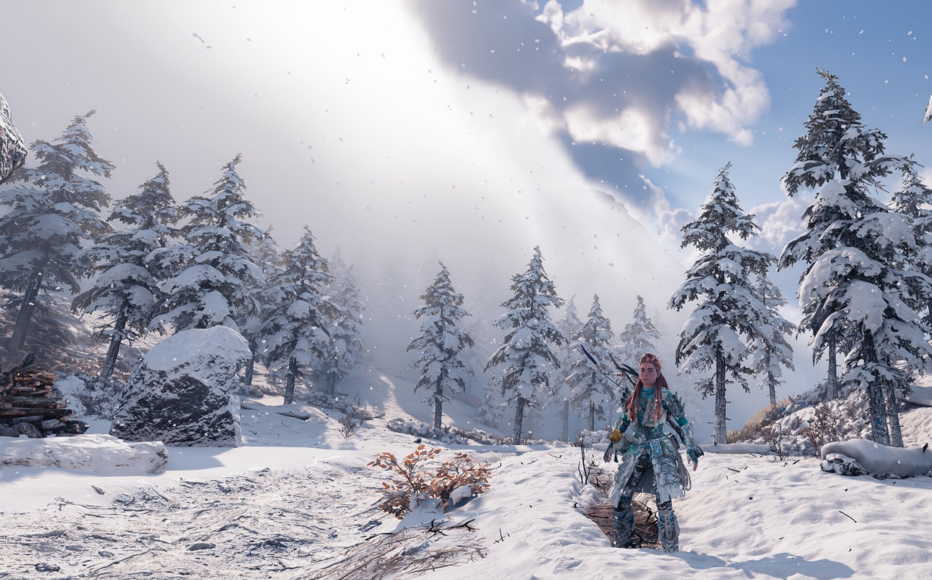 Aloy in the snow in 1.4.59