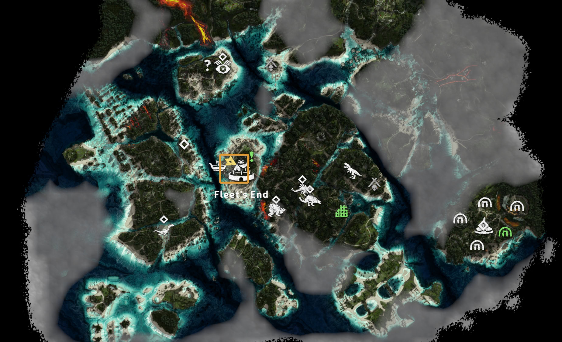 Horizon Forbidden West Fleet's End Settlement Location on The Burning Shores DLC Map