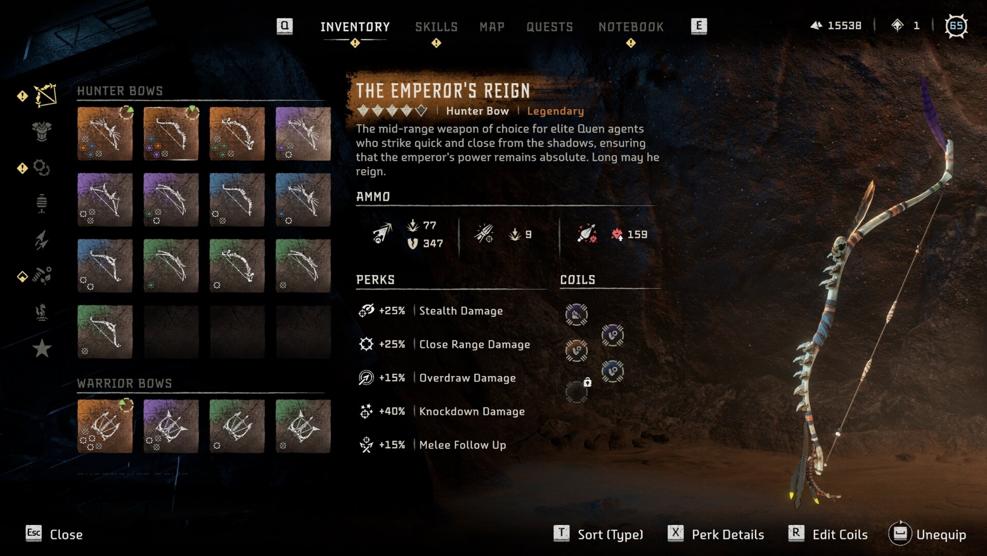 Horizon Forbidden West Inventory