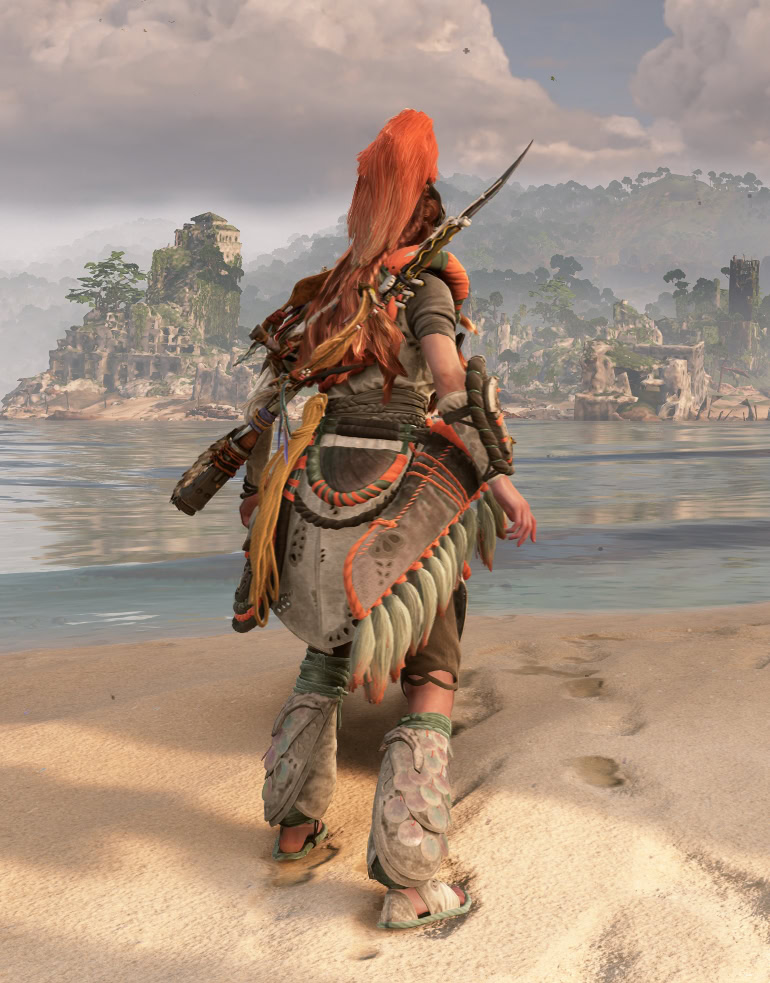 Horizon Forbidden West The Burning Shores DLC Quen Deadeye Outfit - Back