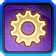 Purple Gear Cog Blue Border Deco Icon