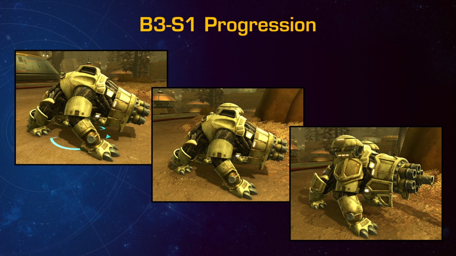 Progression preview of the new B3-S1 companion, part of SWTOR 7.5