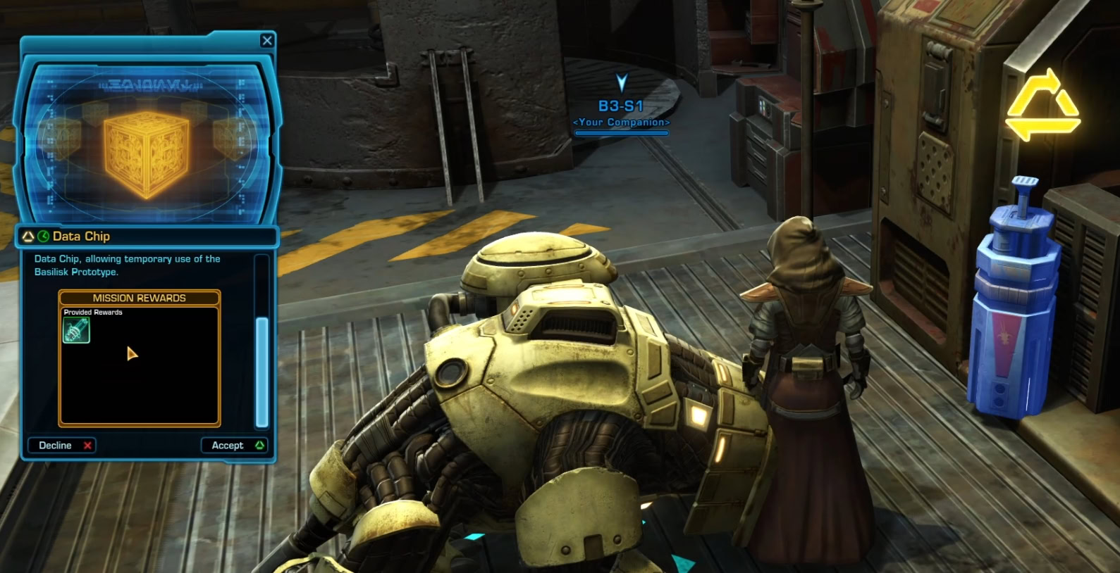 SWTOR Basilisk Venture Guide B3-S1 Data Chip Mission Repeatable v1
