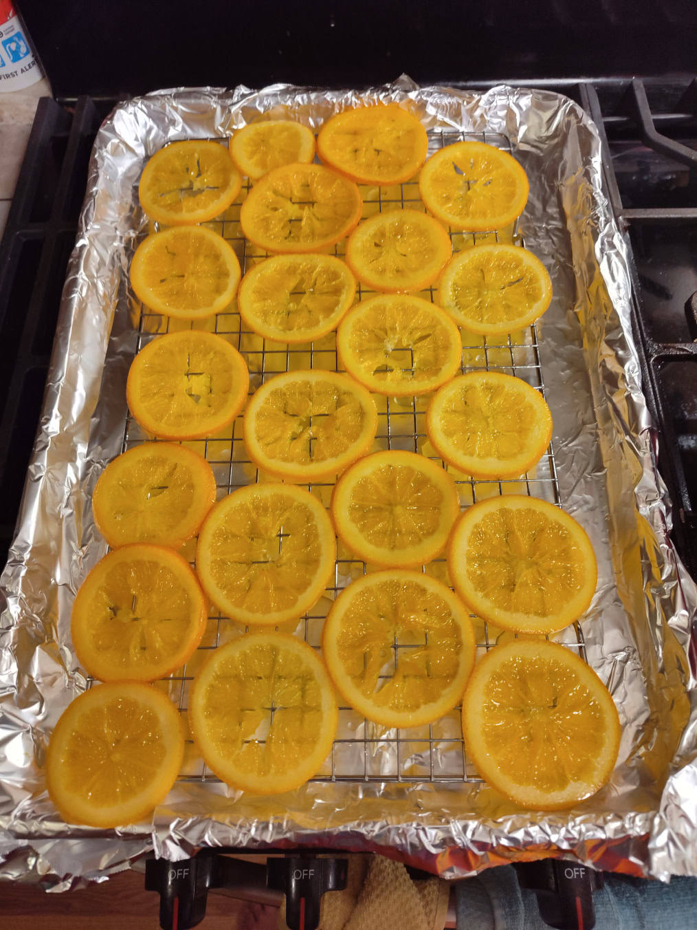 Candied orange slices wire rack