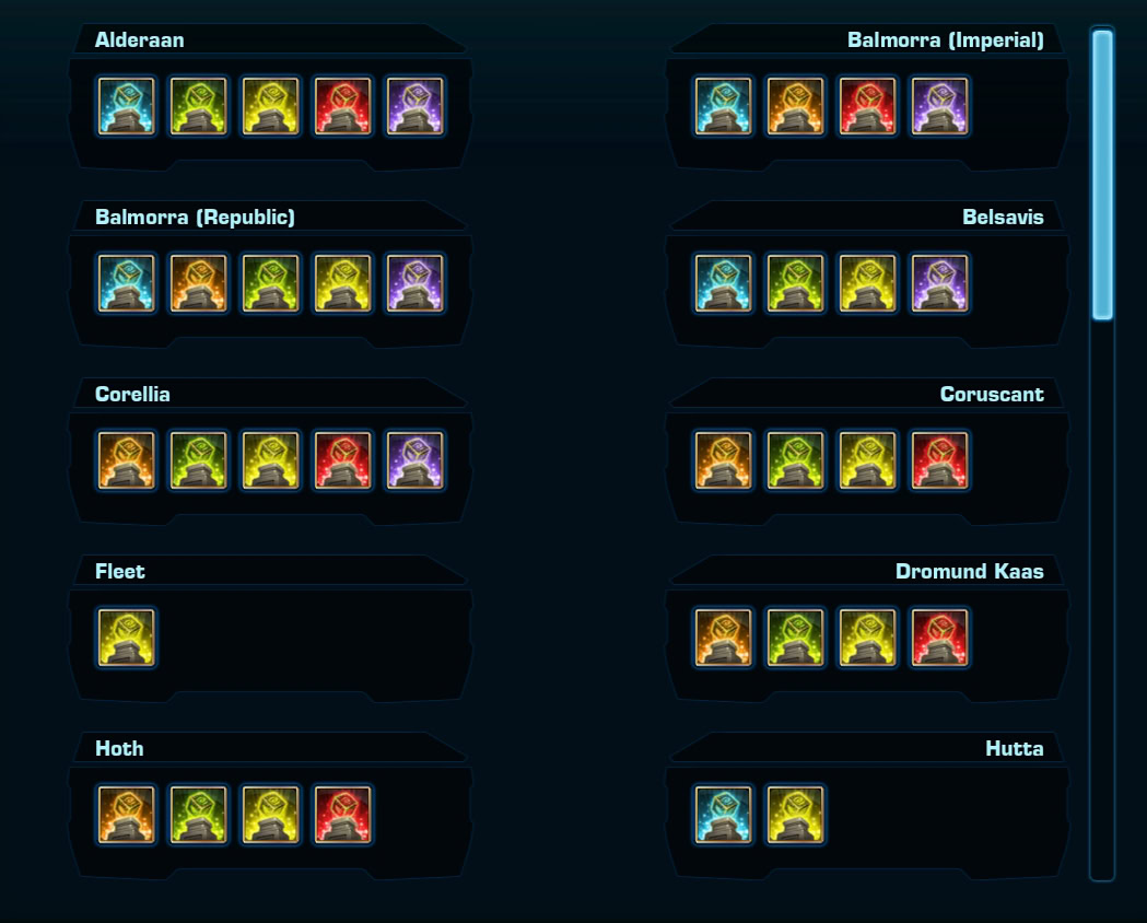 SWTOR Datacron Unlocks Legacy Tab - Update 7.5