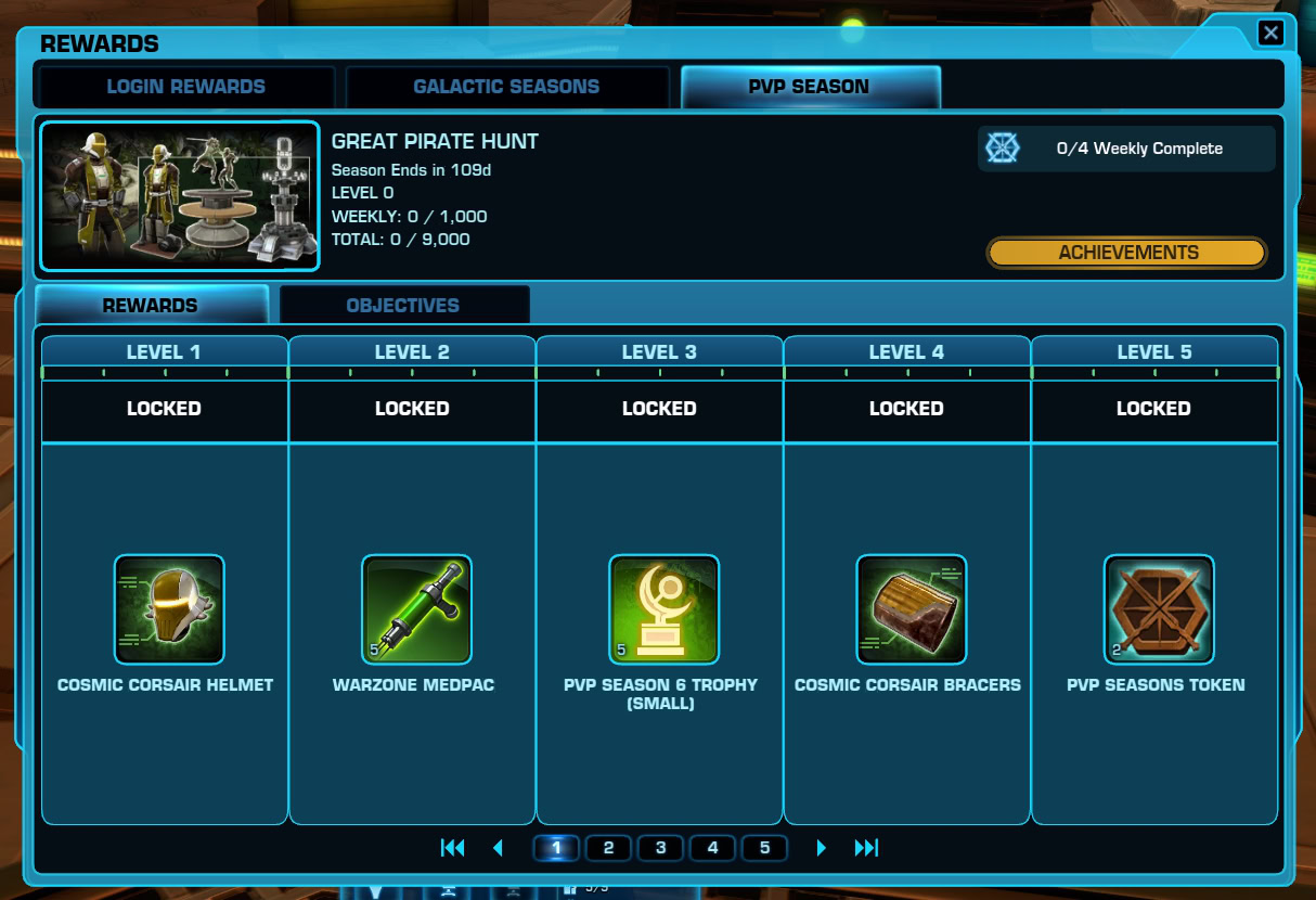 SWTOR PvP Seasons Tab