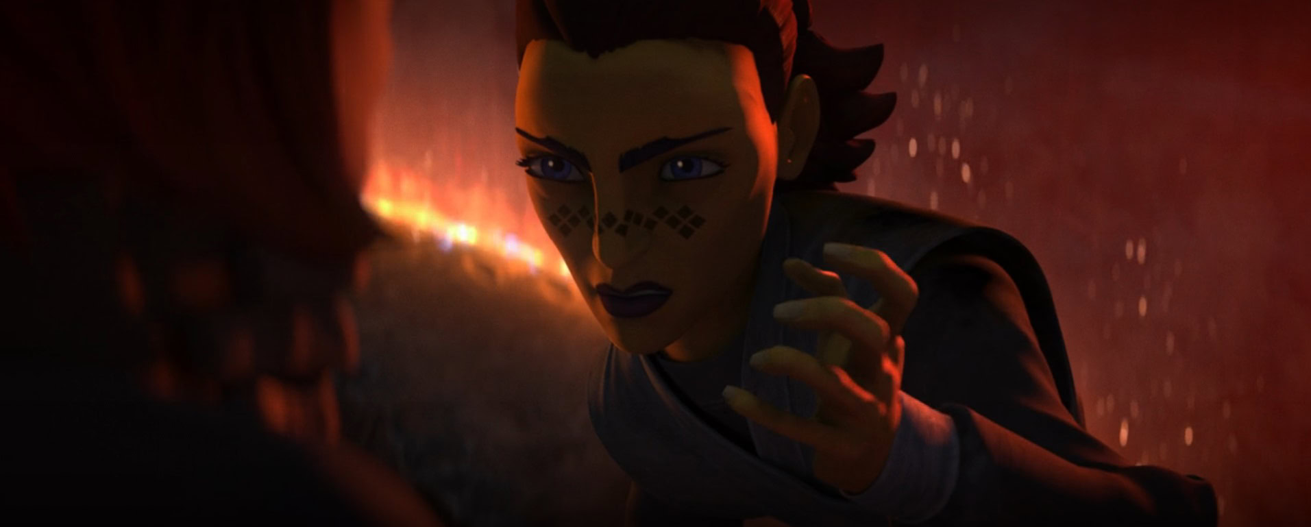Barriss uses Force Choke in Star Wars Tales of the Empire