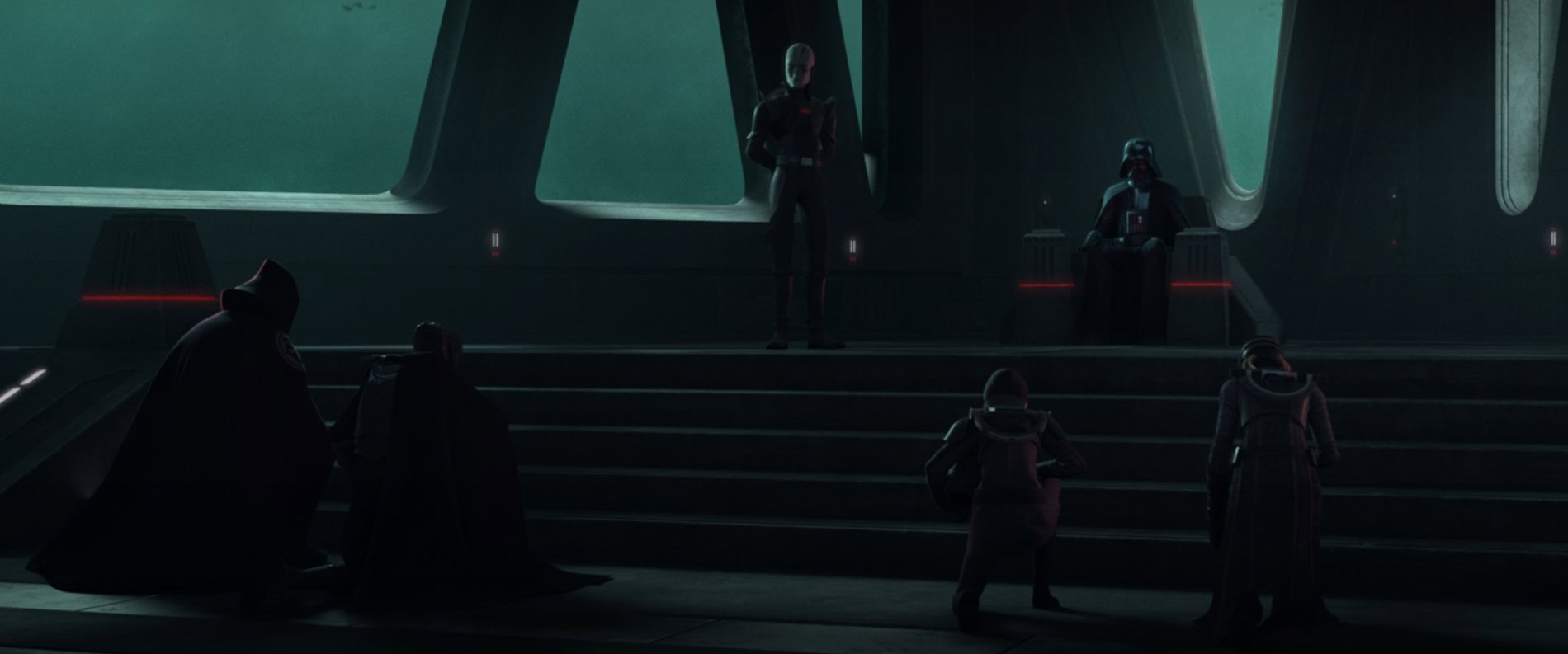 New Inquisitors meet Darth Vader in this scene from Tales of the Jedi