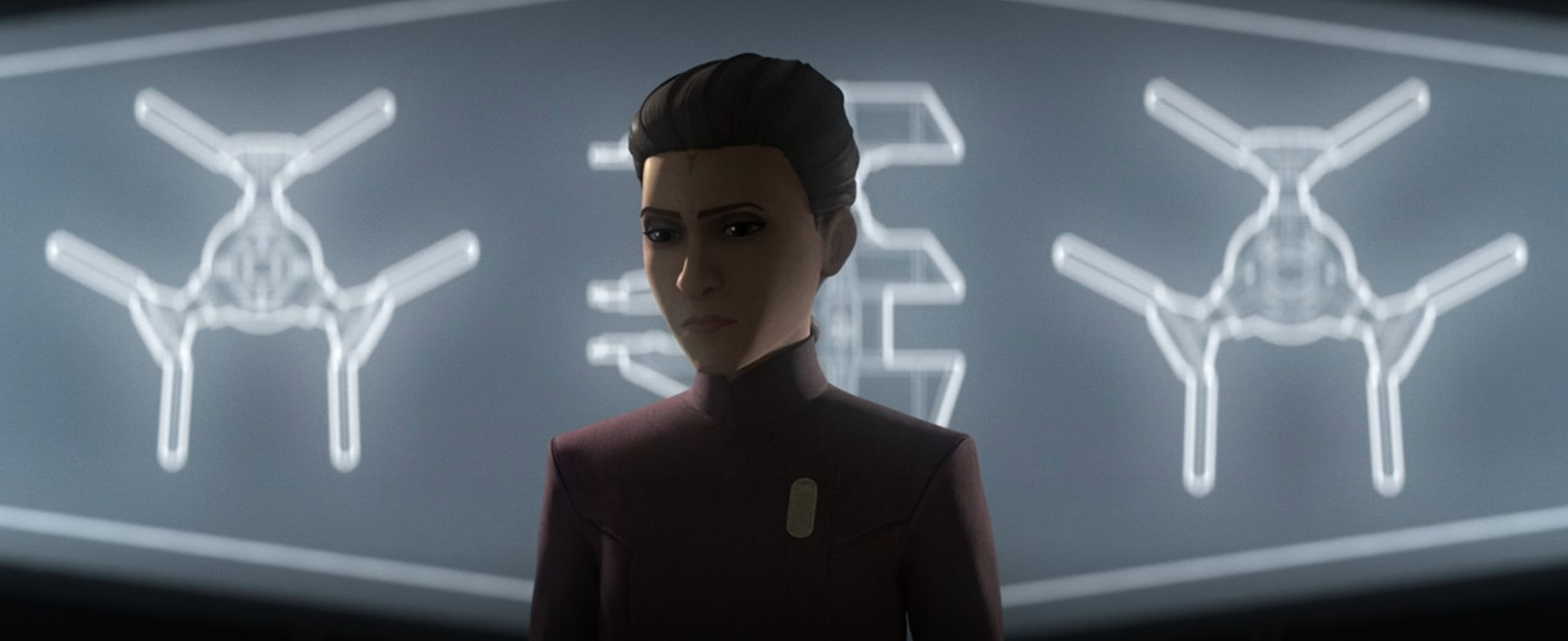 Morgan presents the concept of the TIE Defender in Tales of the Jedi