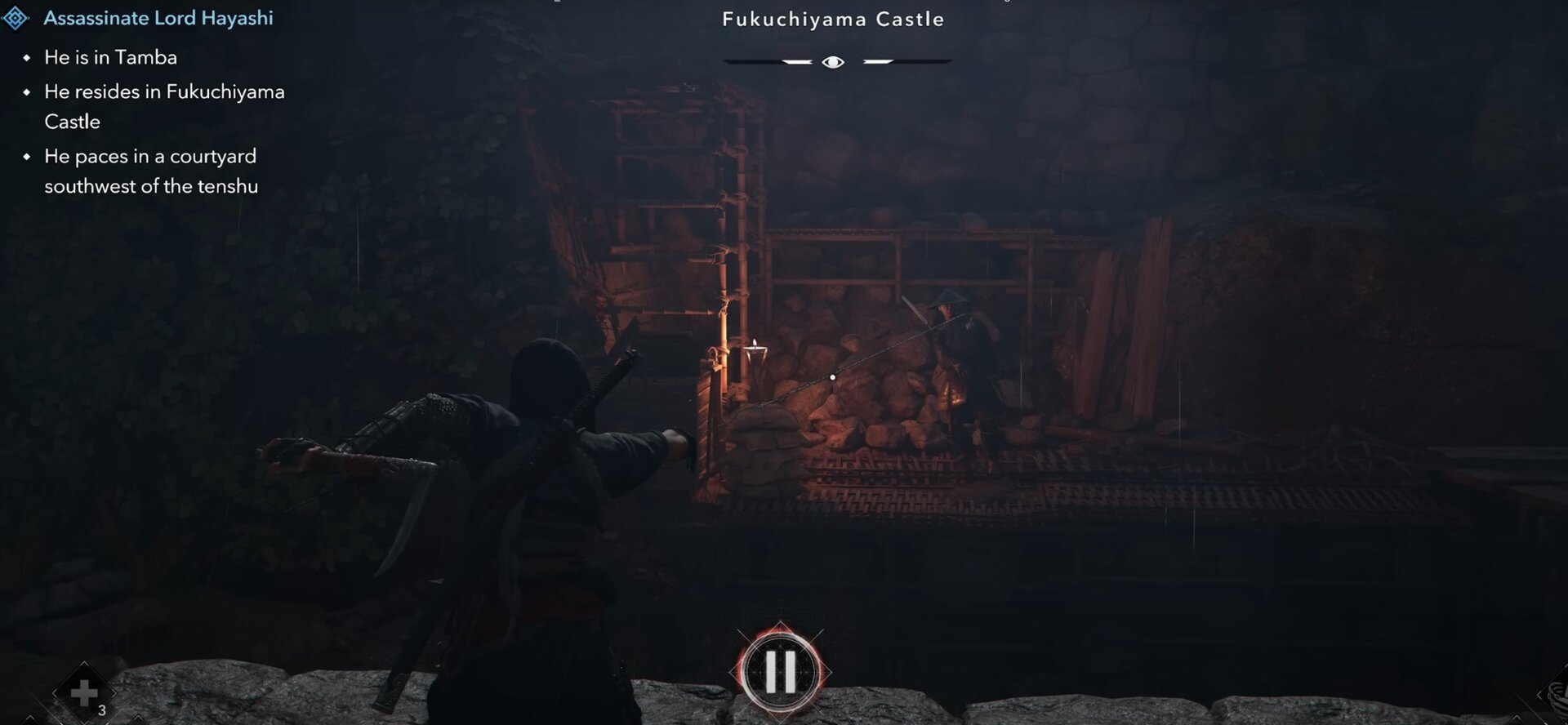 Kusarigama attack used by Naoe in the gameplay trailer of Assassin's Creed Shadows