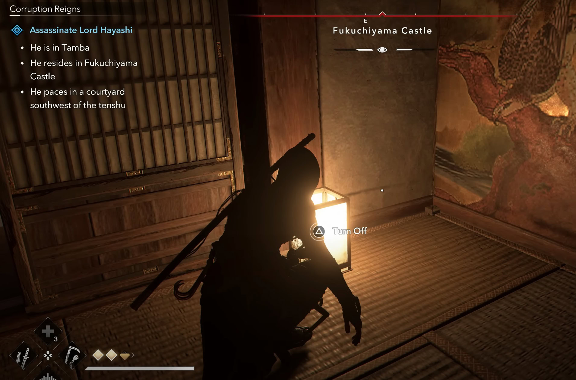 You will be able to turn off the lights in Assassin's Creed Shadows to make your character harder to spot while stealthing