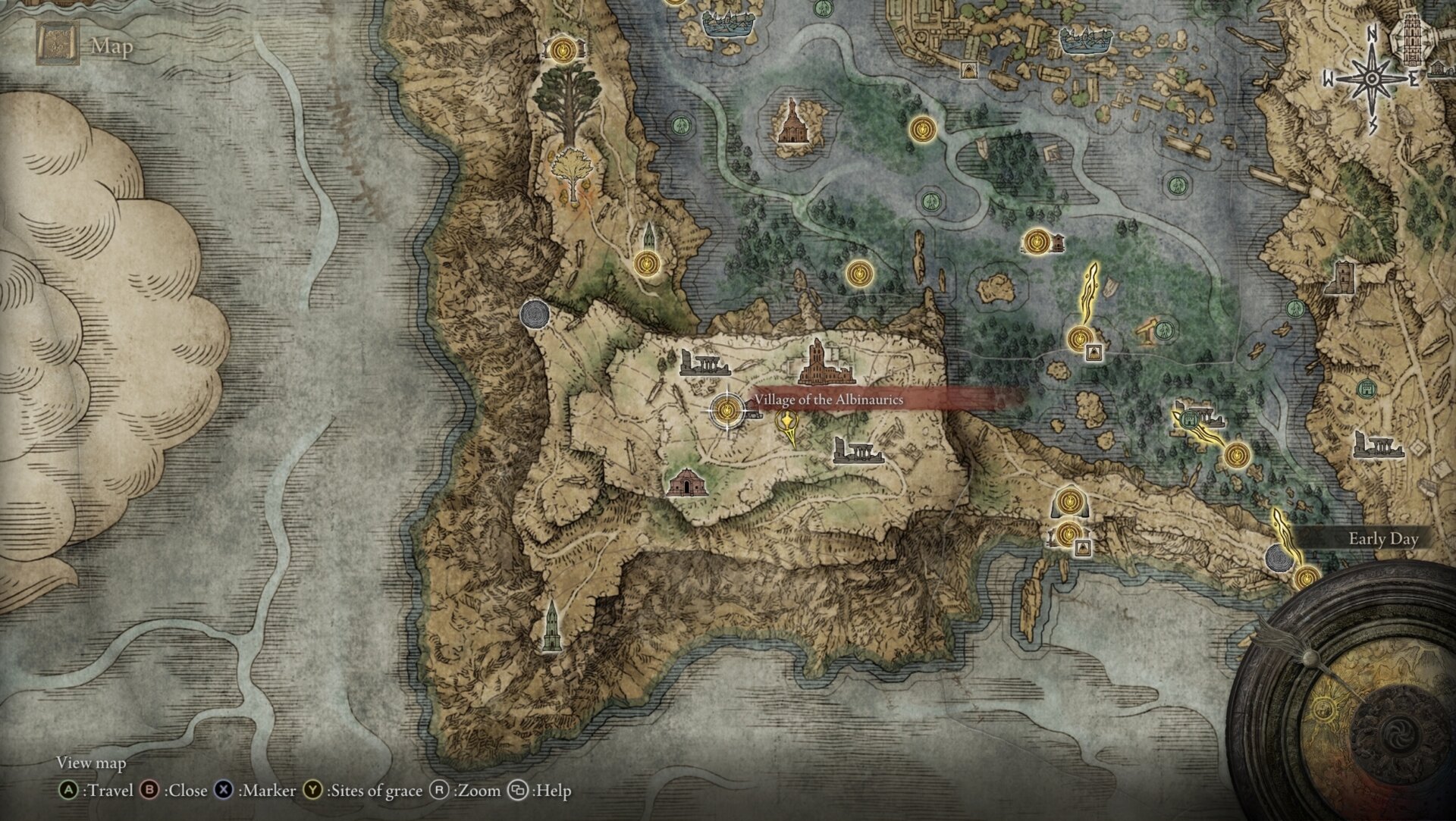 Albus Pot location on the map of in Elden Ring