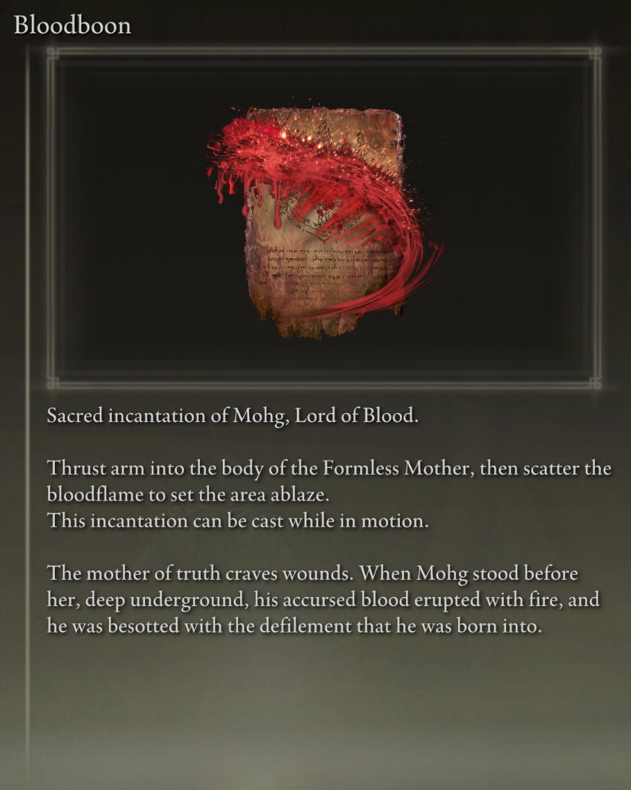 Recommended Incantations for Elden Ring Bleed Build: Bloodboon