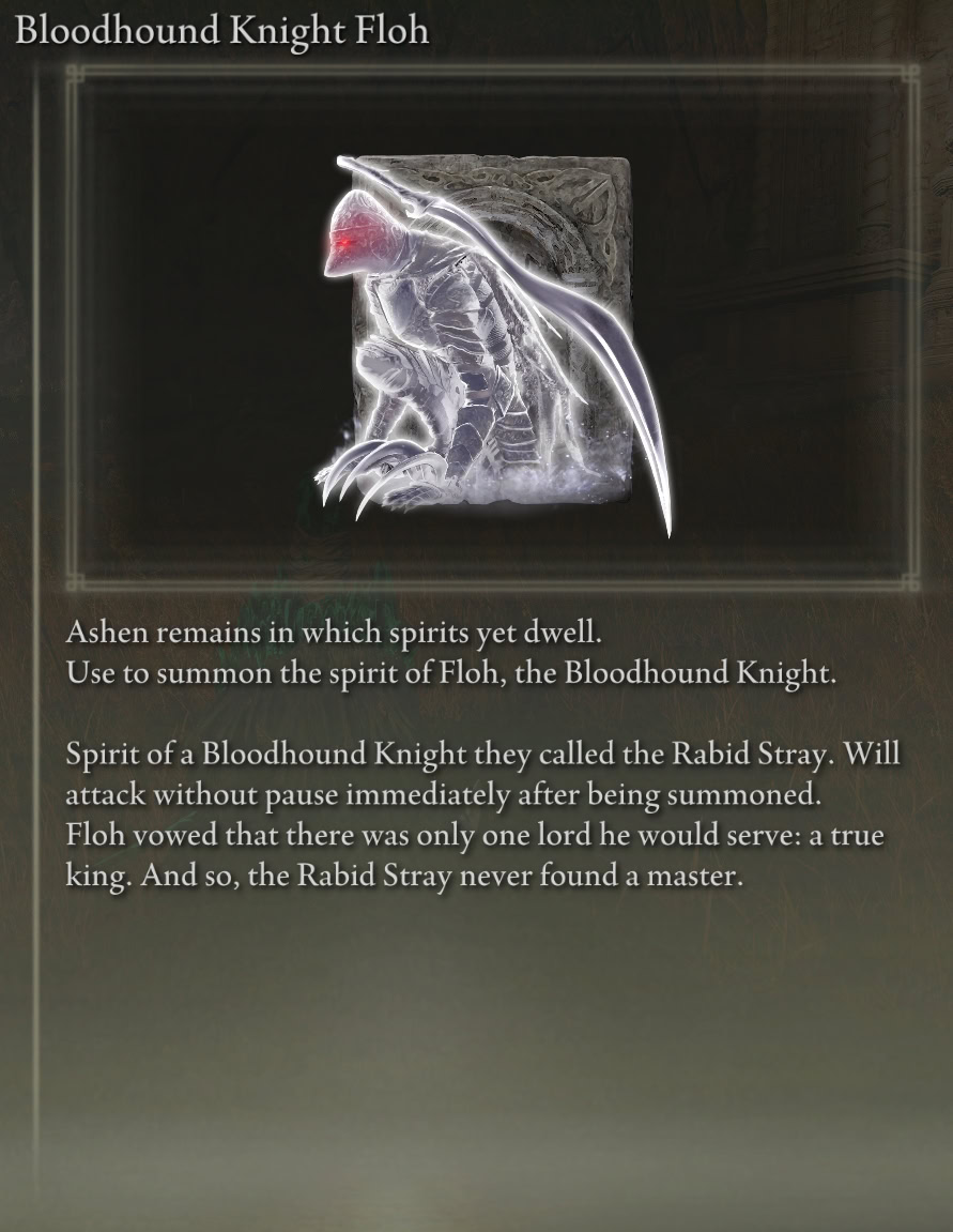 Bloodhound Knight Fhol Ashes