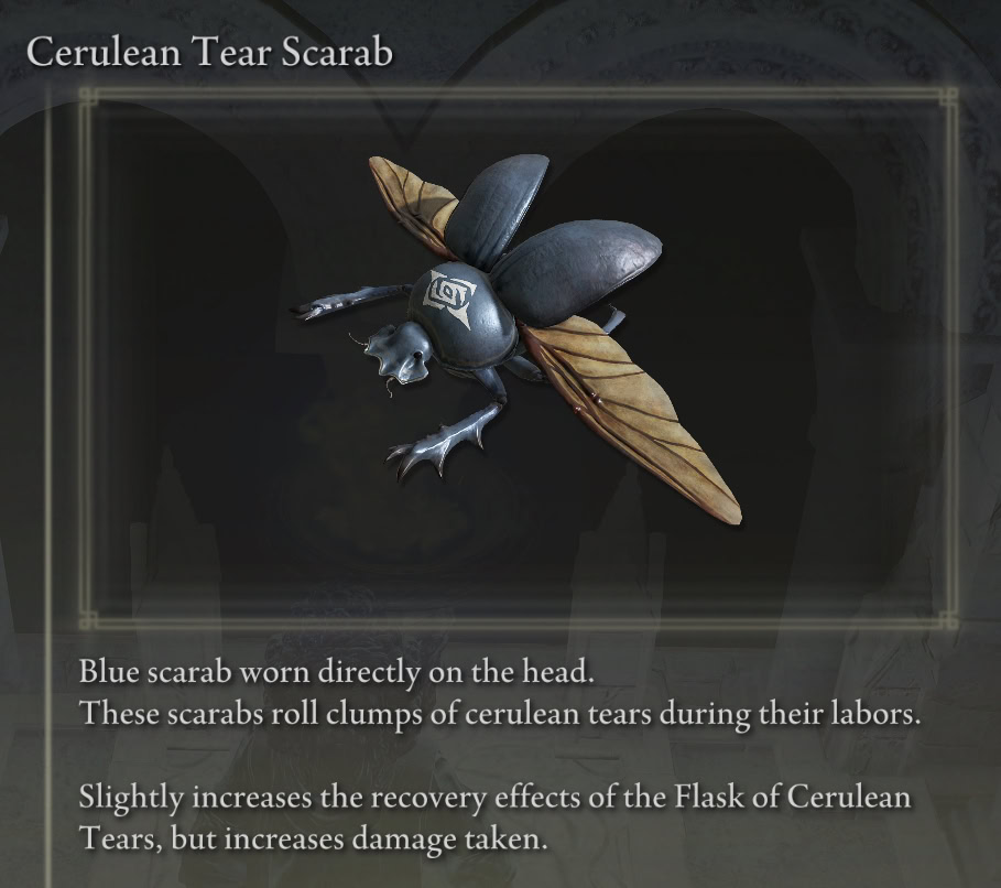 Cerulean Tear Scarab item description from Elden Ring
