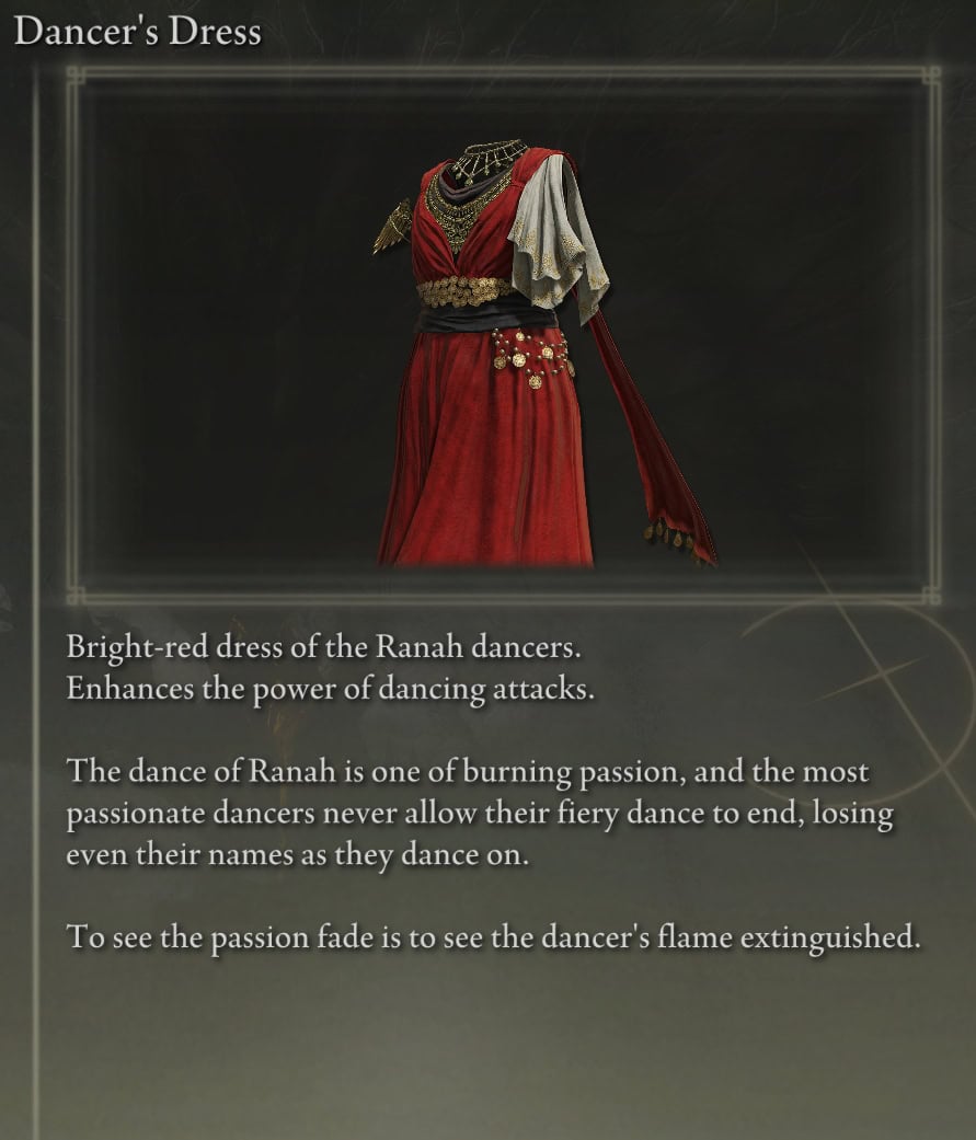 Shadow of the Erdtree Dancer's HoodDress Description