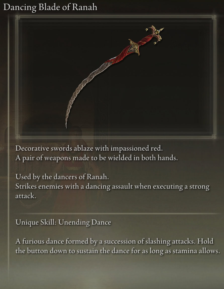 Dancing Blade of Ranah Description
