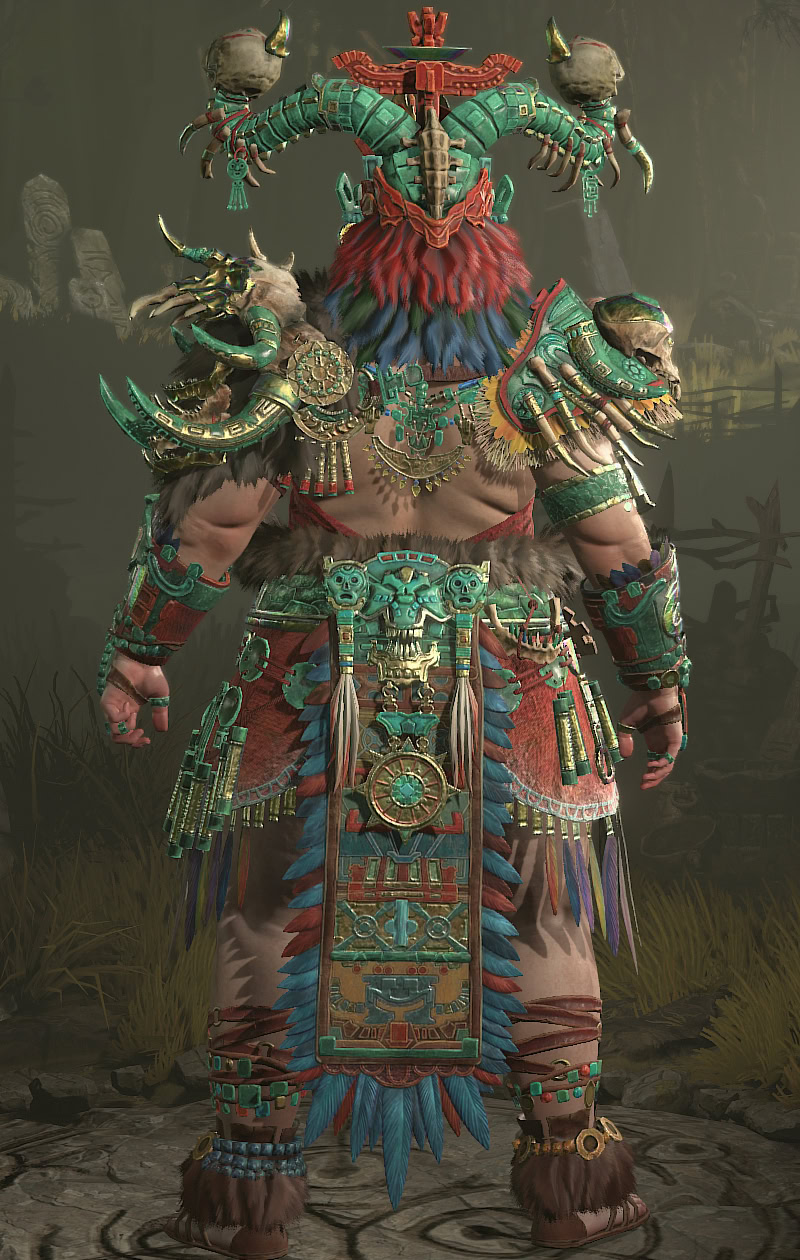 Diablo 4 - Druid Vessel of Hatred Beastlord Armor Set Back