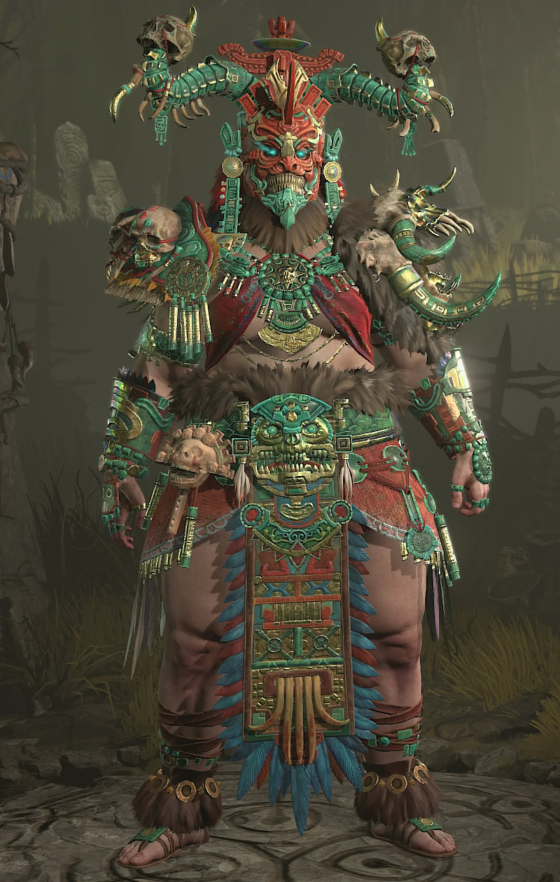 Diablo 4 - Druid Vessel of Hatred Beastlord Armor Set Front