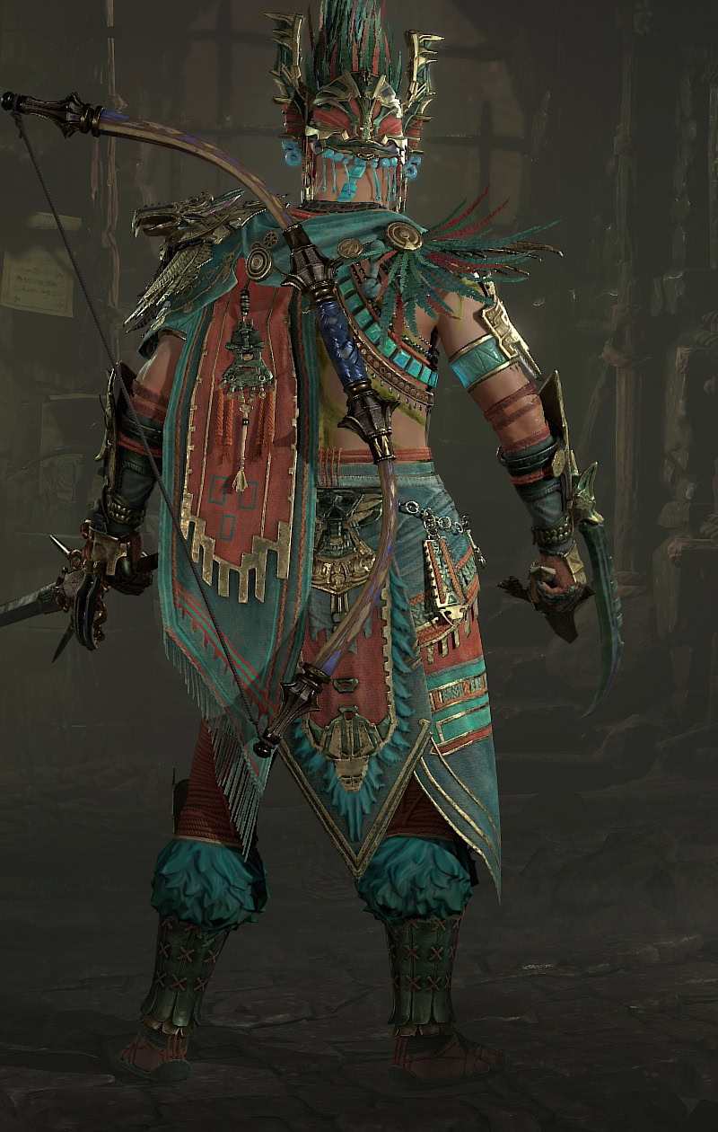 Diablo 4 - Rogue Vessel of Hatred Eaglecaller Armor Set Back