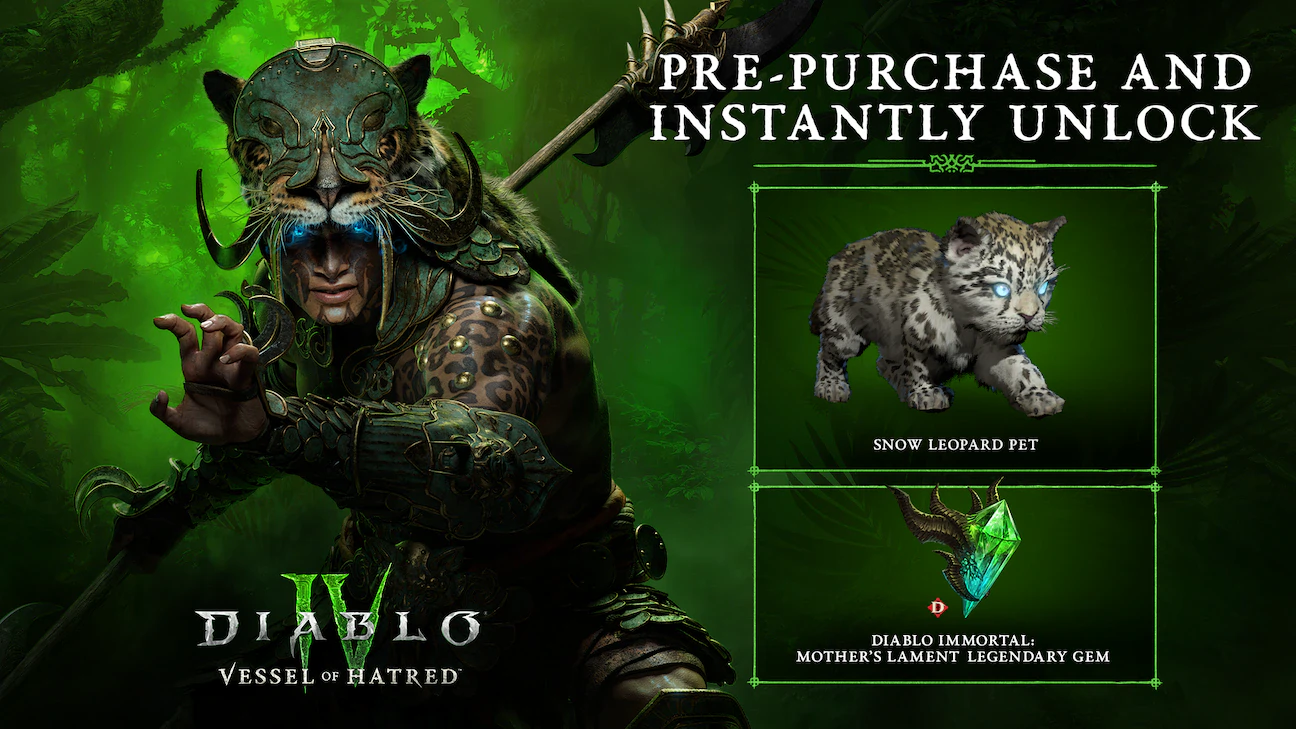 Diablo IV Vessel of Hatred expansion pre-order details screen for the Standard Edition