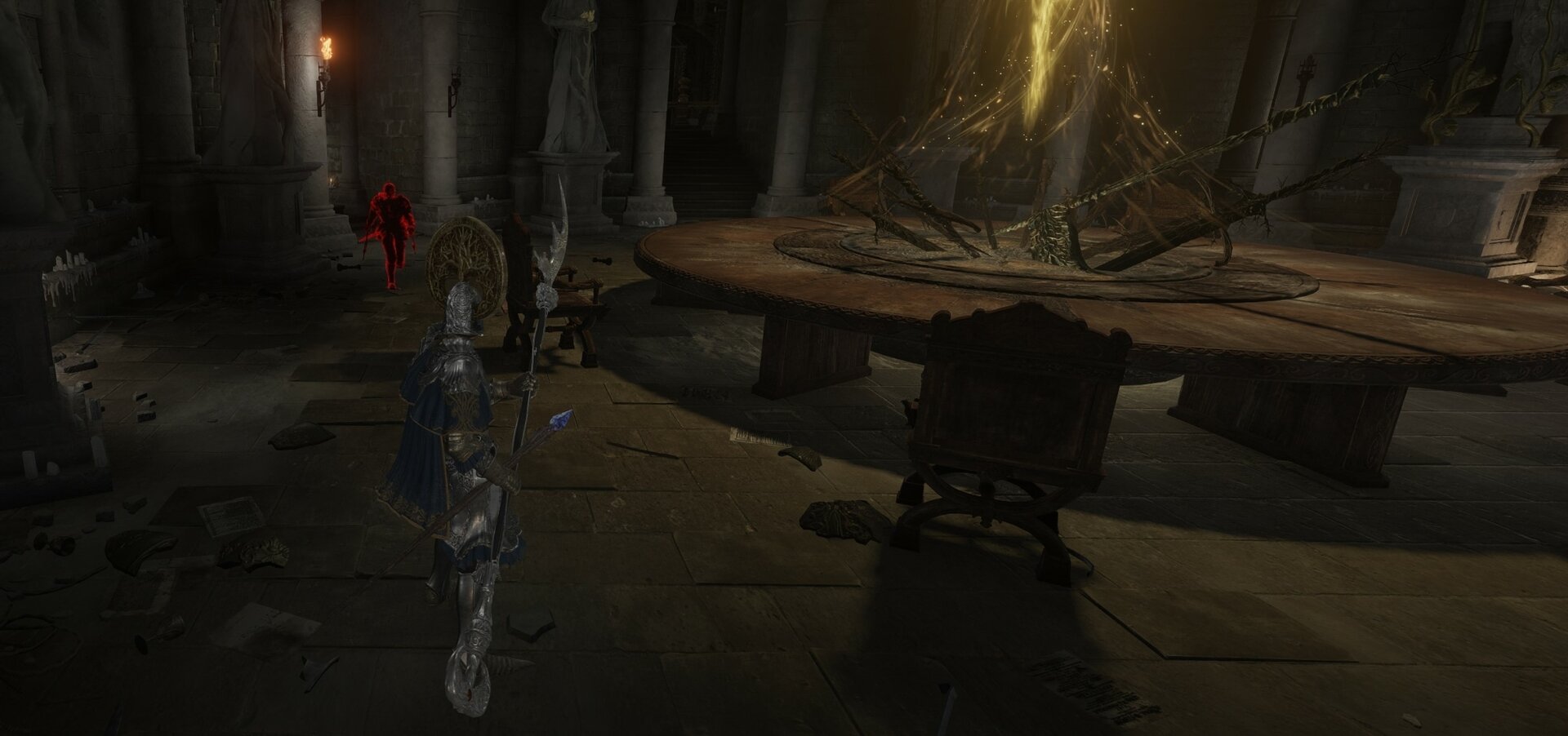 Ensha ambushes the player at the Roundtable Hold in Elden Ring