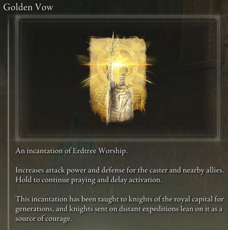 Golden Vow Item in Elden Ring