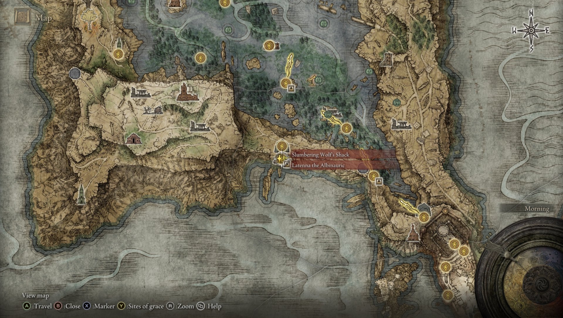 Map location of where you meet Latenna, the Albinauric Spirit