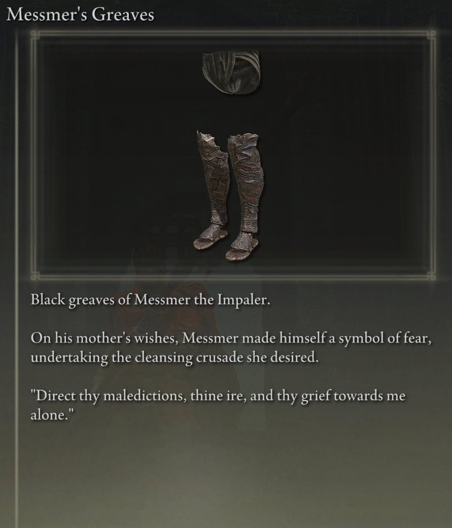 Messmer's Greaves Description