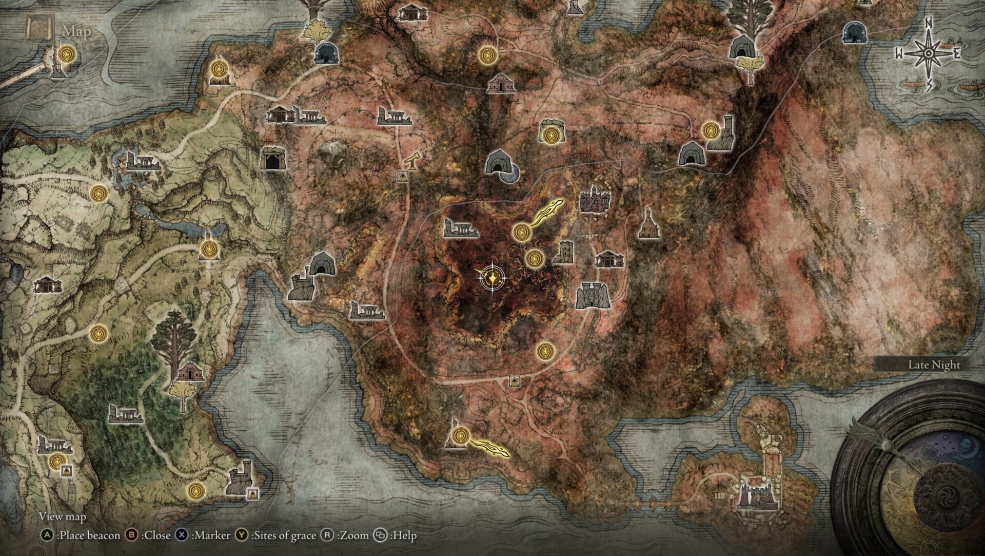Map showing the location of Millicent's invader, an optional step for completing Millicent's quest