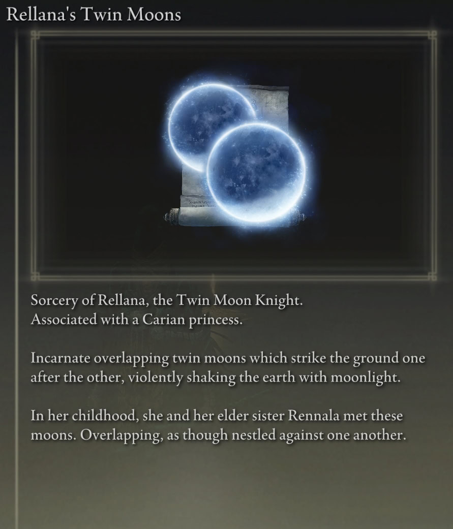 Rellana's Twin Moons Description