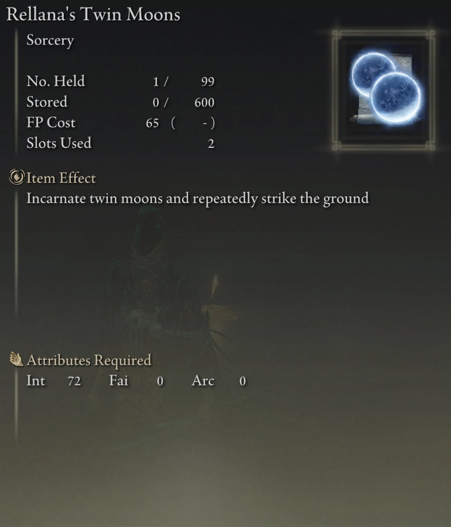 Rellana's Twin Moons Stats