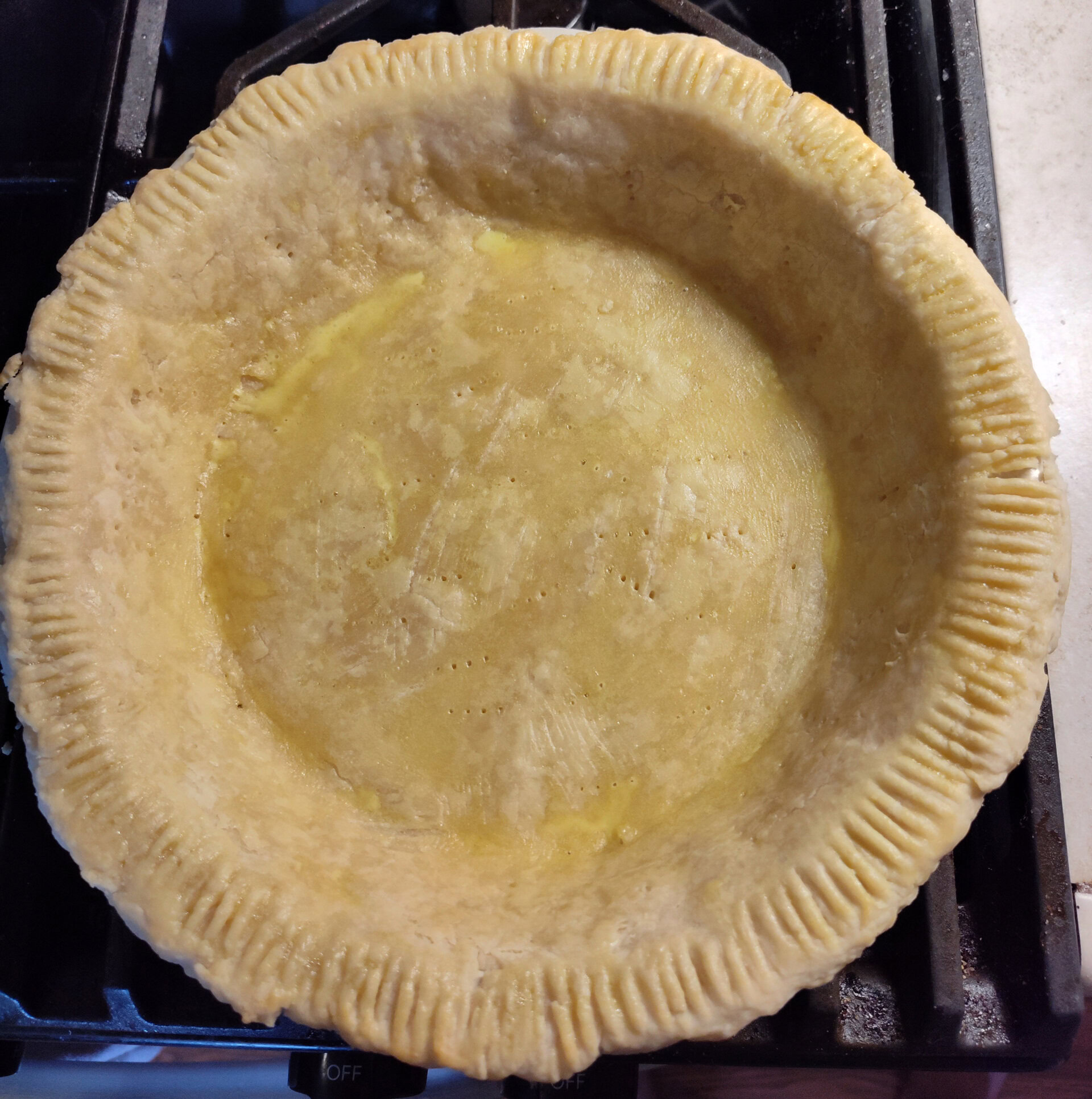 Crust egg wash for the Bestine Threeberry Pie