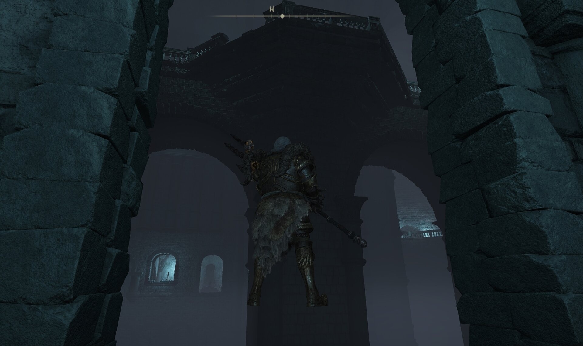 The spot where you have to jump onto an invisible path below - after the jump