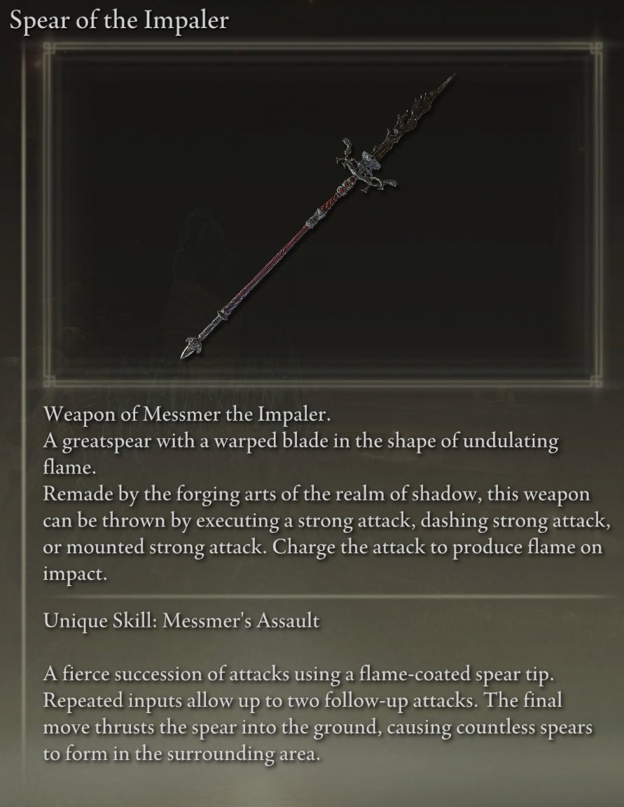 Spear of the Impaler Description
