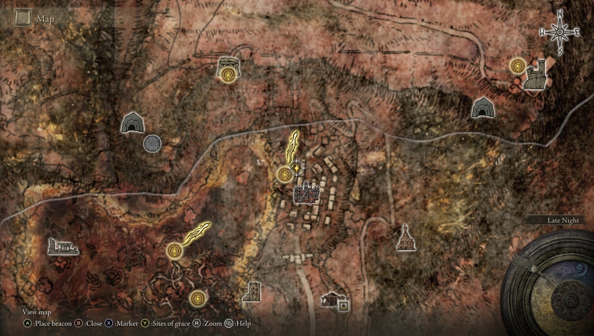 Northern Torch, Golden Seed, and Staff of Loss map