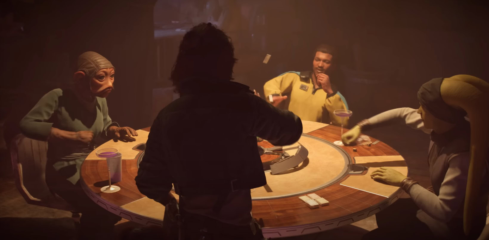 Star Wars Outlaws Lando Calrissian's scene from the gameplay trailer