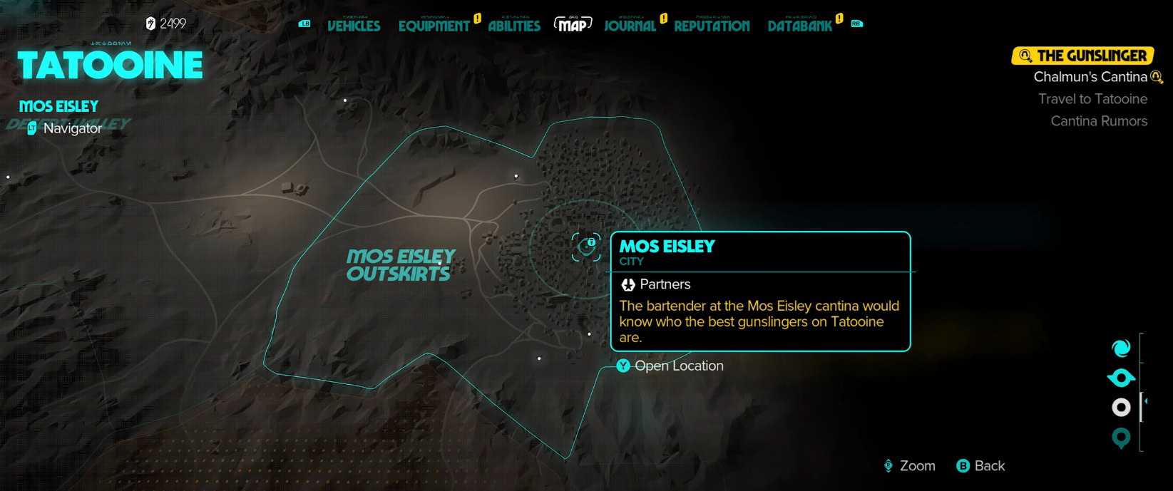 Star Wars Outlaws find the expert mission tracker on the Mos Eisley Outskirts map