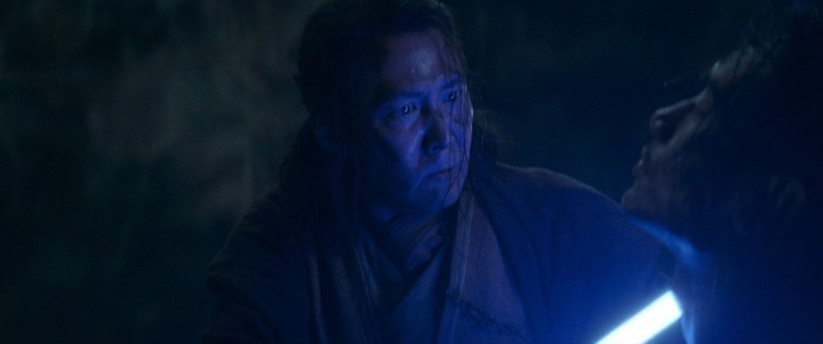 The moment when Jedi Master Sol almost took Qimir's head in a moment of anger and eagerness to end it all