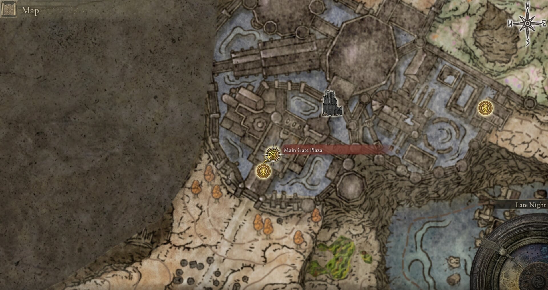 Aspects of the Crucible: Thorns location map