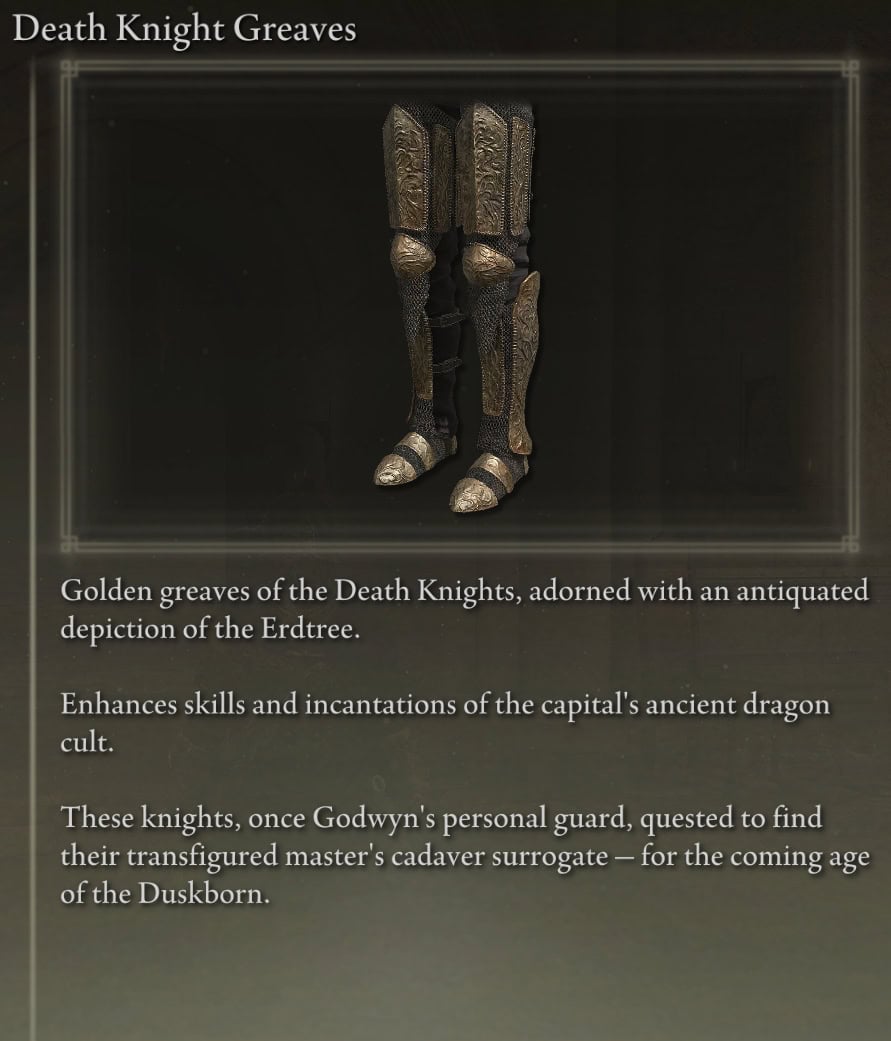 Death Knight Greaves Lore
