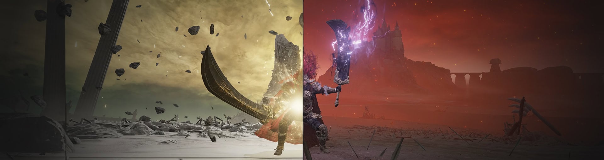 Elden Ring Old Radahn vs Young Lion Armor Sets and Weapons Side-by-Side Comparison Featured