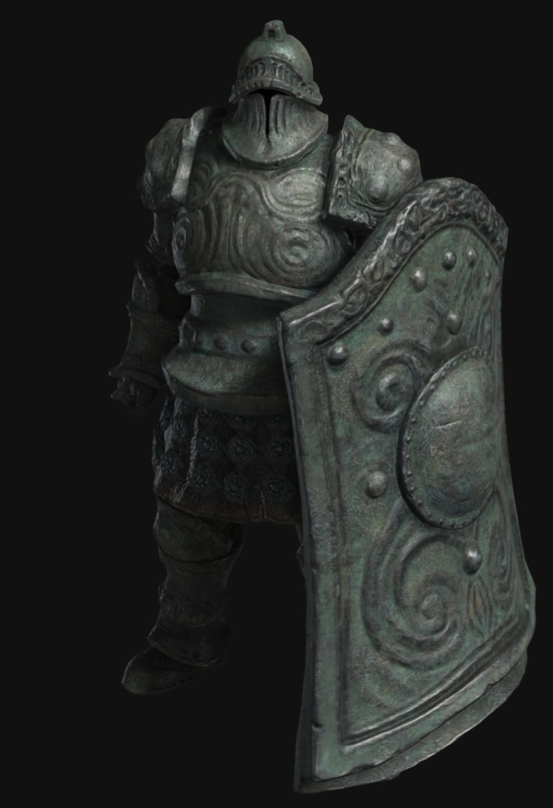 Elden Ring Shadow of the Erdtree Quest Reward - Verdigris Armor Set and Greatshield - Front