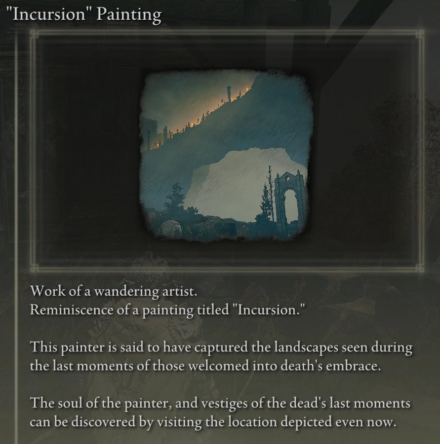 Elden Ring Shadow of the Erdtree Incursion Painting Lore