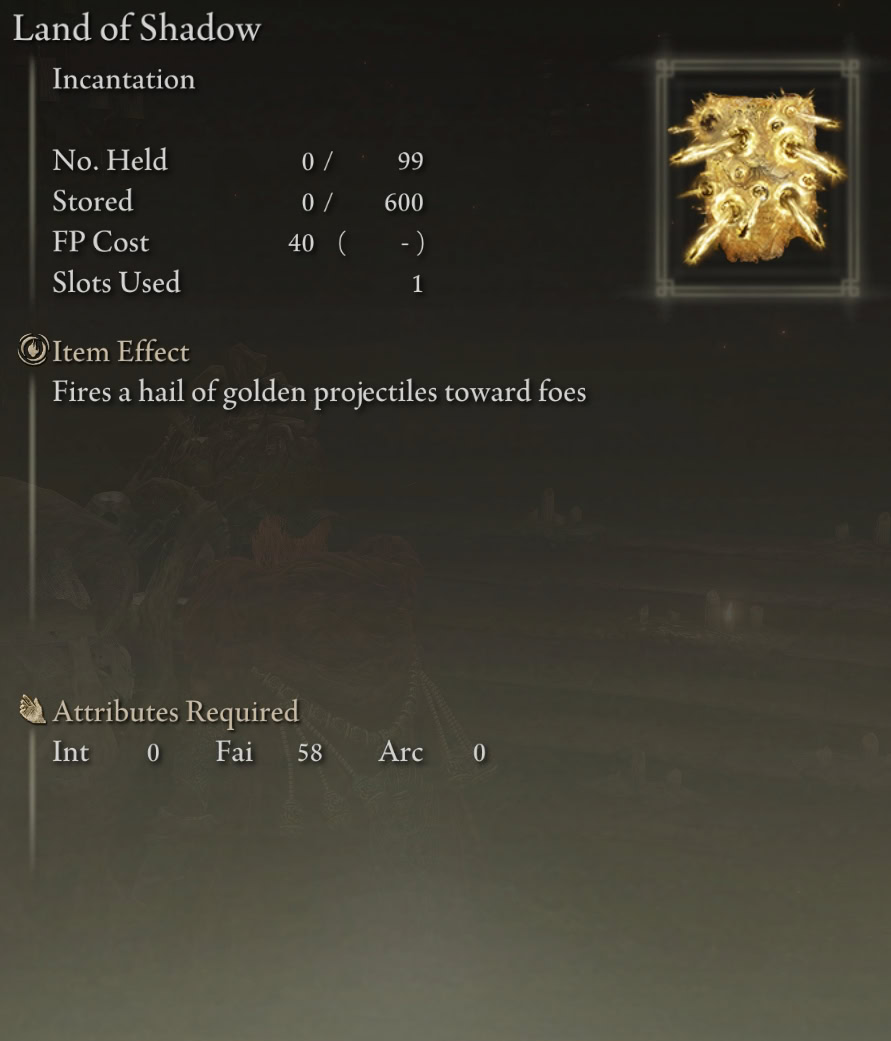 Land of Shadow stats